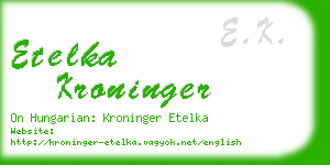etelka kroninger business card